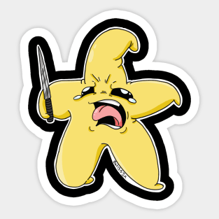 Angry Psycho Star Sticker